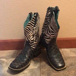 Ariat Black Zebra Hair Top Boots